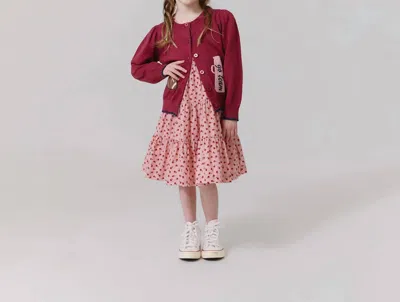 Pink Chicken Kids' Girl's Constance Sweater In Go Team In Pink