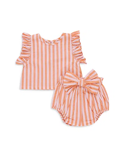 Pink Chicken Girls' Abigail Shirt And Shorts Set - Baby In Orange Pur