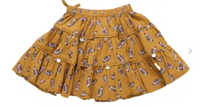 Pink Chicken Kids' Girls' Allie Skirt In Yellow In Brown