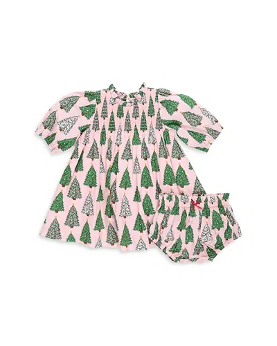 Pink Chicken Girls' Stevie Pink Trees Puff Sleeve Dress Set - Baby