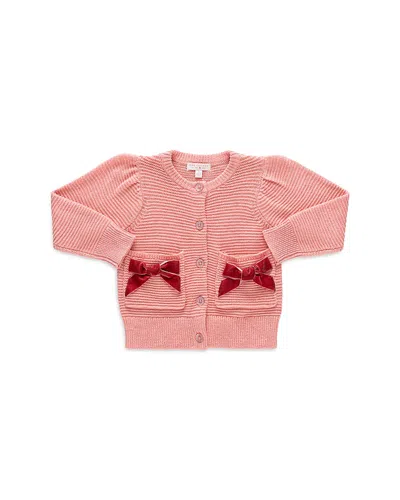 Pink Chicken Girls' Bow Pocket Cardigan Sweater - Baby In Multi