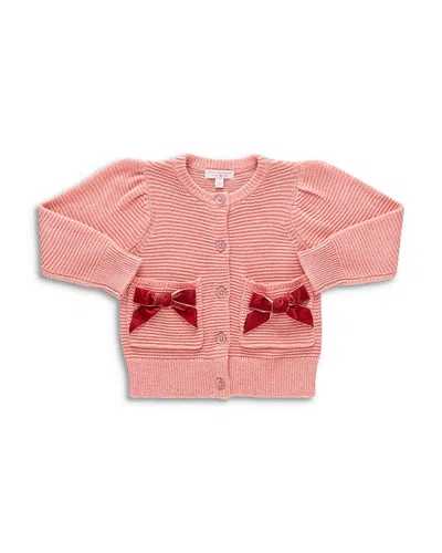 Pink Chicken Girls' Bow Pocket Sweater - Little Kid In Red