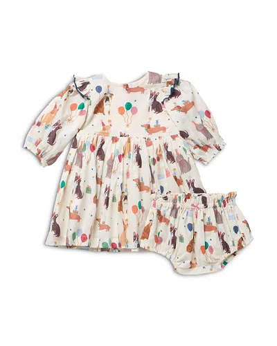 Pink Chicken Kids' Girls' Brooke Cotton Printed Dress Set - Baby In White