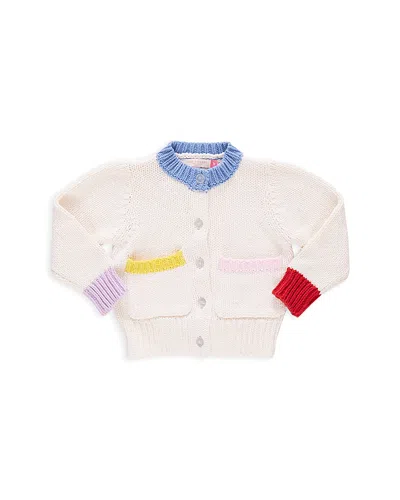 Pink Chicken Girls' Cali Colour Blocked Cardigan Jumper - Little Kid, Big Kid In Multi Trim