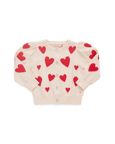 Pink Chicken Babies' Girls' Constance Cardigan Sweater - Little Kid, Big Kid In Cream Red