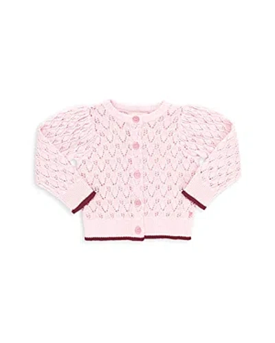 Pink Chicken Girls' Constance Pointelle Cardigan - Little Kid In Pink