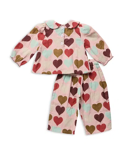 Pink Chicken Girls' Dawson Printed Cotton Top & Pants Set - Baby In Multi