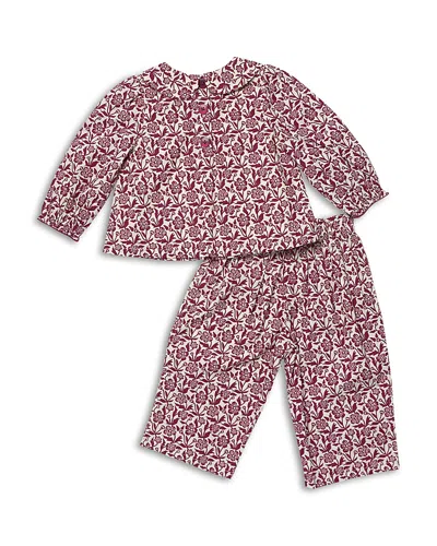 Pink Chicken Girls' Dawson Printed Cotton Top & Pants Set - Baby In Pink