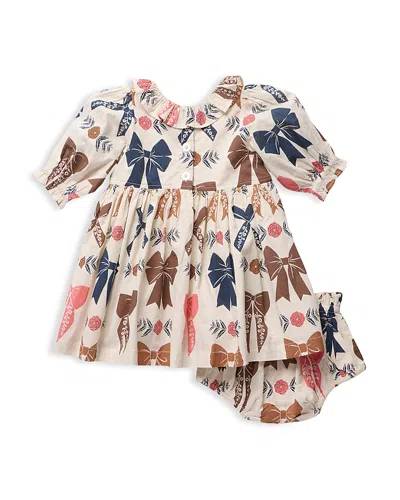 Pink Chicken Girls' Harper Printed Cotton Dress Set - Baby In Gray