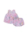 Pink Chicken Girls Jaipur Sleeveless Dress And Bloomers Set - Baby In Lavender