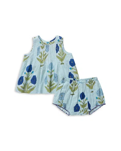 Pink Chicken Girls' Jaipur Top & Diaper Cover Set - Baby In Blue