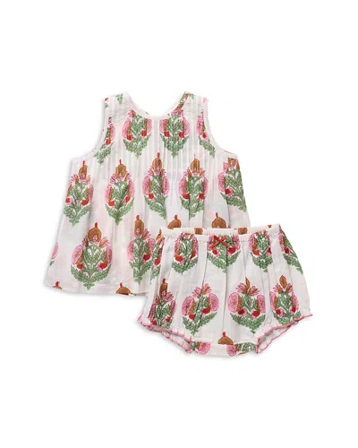 Pink Chicken Girls' Jaipur Top & Diaper Cover Set - Baby In Pink