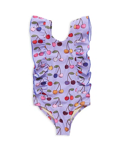 Pink Chicken Girls' Katniss One Piece Swimsuit - Little Kid, Big Kid In Lavender Cherry