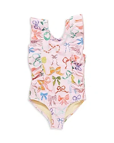 Pink Chicken Girls' Katniss One Piece Swimsuit - Little Kid In Watercolor