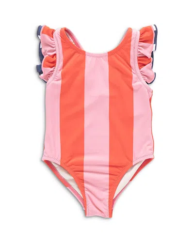 Pink Chicken Girls' Liv Striped Swimsuit - Little Kid In Pink