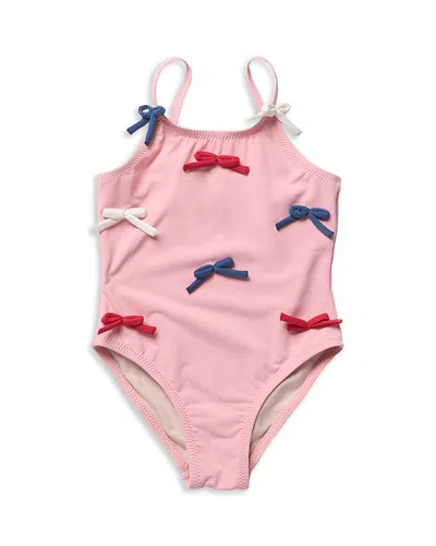 Pink Chicken Girls' Lottie Bows One Piece Swimsuit - Little Kid In Pink