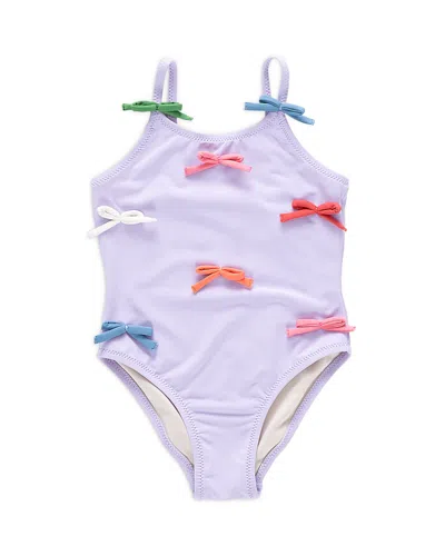 Pink Chicken Girls' Lottie Bows Swimsuit - Little Kid In Purple