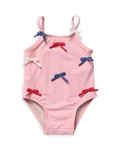 Pink Chicken Girls' Lottie Bows Swimsuit - Baby In Pink