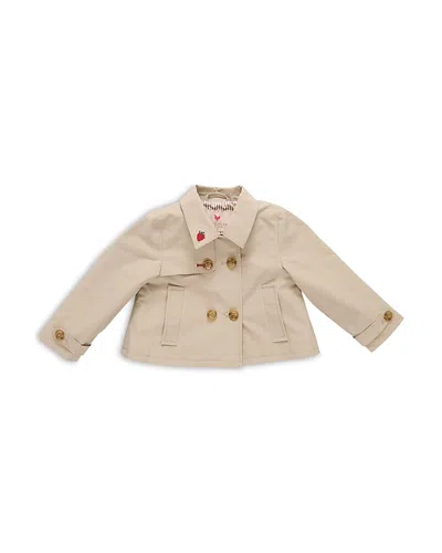 Pink Chicken Girls' Ramie Crop Trench Jacket - Little Kid In Red