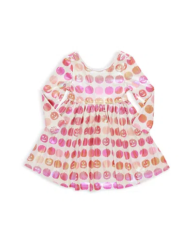 Pink Chicken Girls' Steph Pumpkins Print Lame Dress - Little Kid