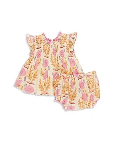 Pink Chicken Girls' Stevie Dress & Bloomers Set - Baby In Pink Gilded Floral