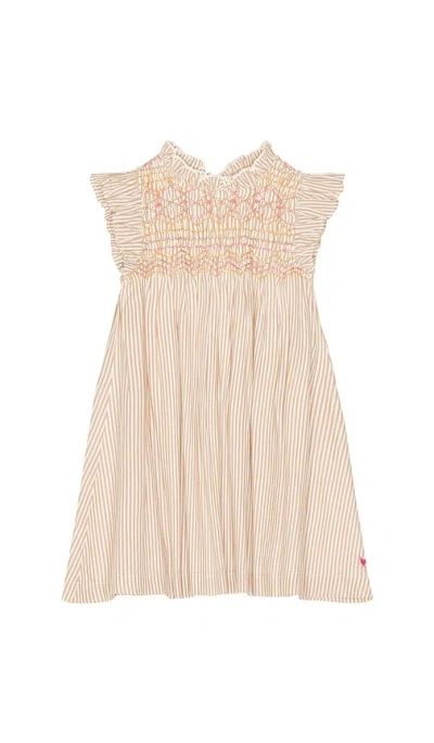 Pink Chicken Girls Stevie Dress In Tawny Brown Stripe
