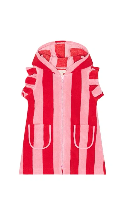 Pink Chicken Girls Terry Cover Up In Red
