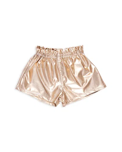Pink Chicken Girls' Theodore Lame Shorts - Little Kid In Gold Lame