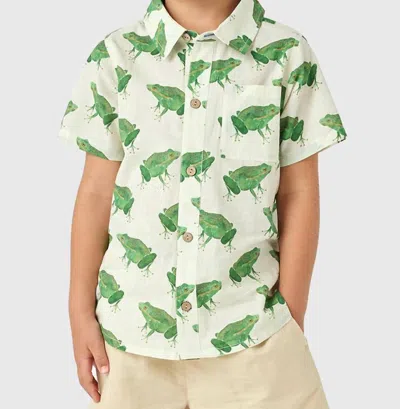 Pink Chicken Kids' Jack Shirt In Frogs In Multi