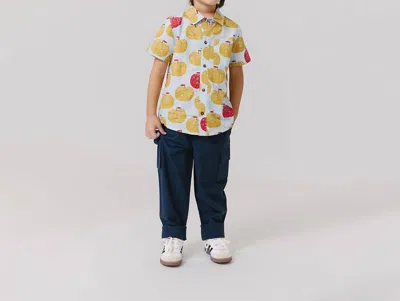 Pink Chicken Kids' Jack Shirt In Gold Apples In Multi
