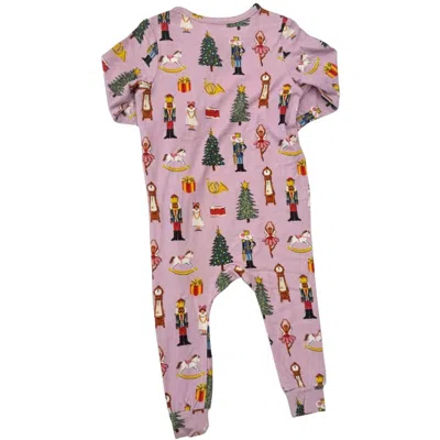 Pink Chicken Kids Bamboo Nutcracker Romper In Lavender In Pink