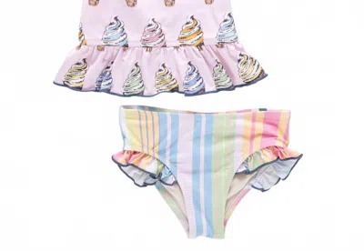 Pink Chicken Kids' Joy Tankini In Pink Soft Serve