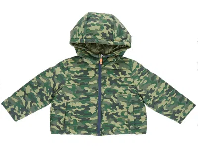 Pink Chicken Kids Reversible Riley Jacket In Green Camo