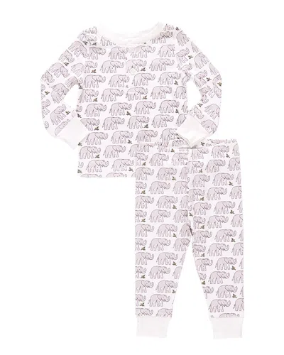 Pink Chicken Kids' Organic Henley Pajama Set In Purple