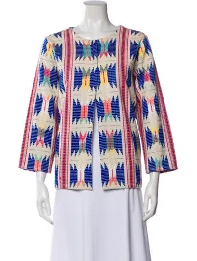 Pre-owned Pink Chicken Plaid Print Evening Jacket In Multi