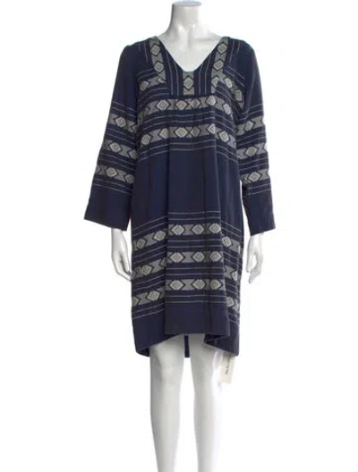 Pre-owned Pink Chicken Printed Knee-length Dress In Blue