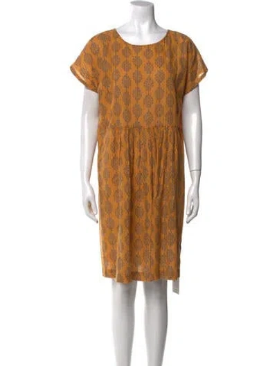 Pre-owned Pink Chicken Printed Knee-length Dress In Orange