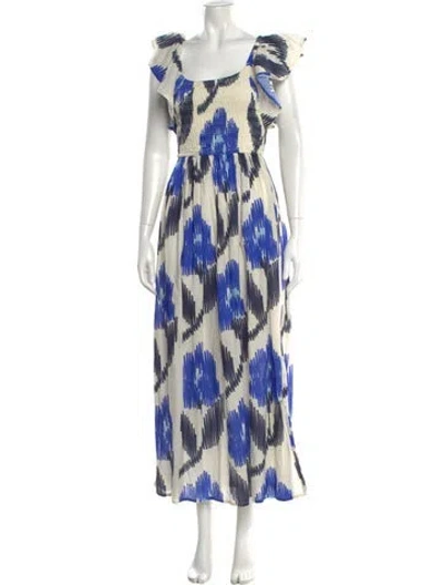 Pre-owned Pink Chicken Printed Long Dress In Blue