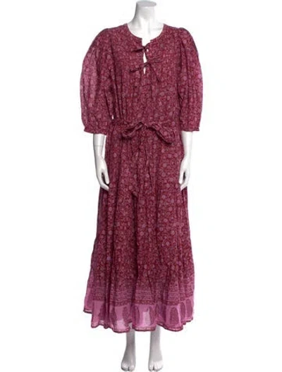 Pre-owned Pink Chicken Printed Long Dress In Pink