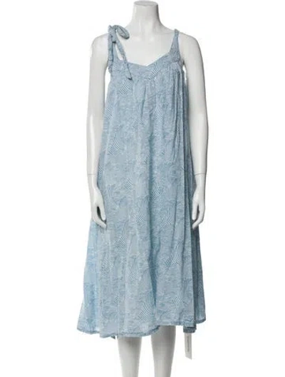 Pre-owned Pink Chicken Printed Midi Length Dress In Blue