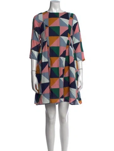 Pre-owned Pink Chicken Printed Mini Dress In Blue