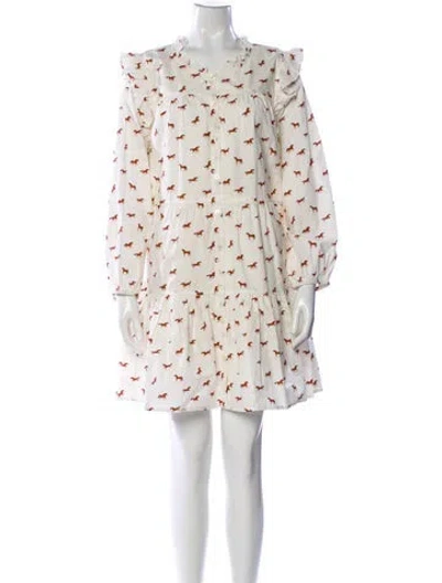 Pre-owned Pink Chicken Printed Mini Dress In Neutral