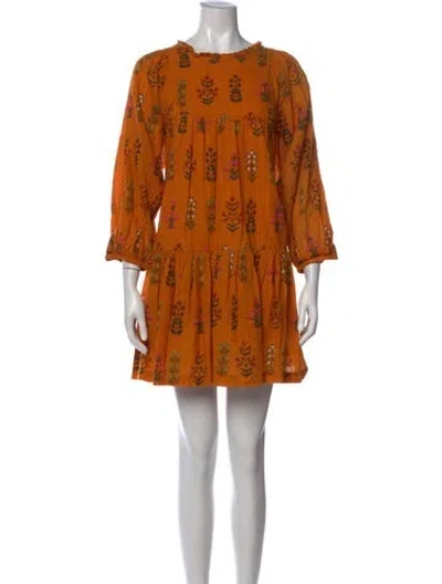 Pre-owned Pink Chicken Printed Mini Dress In Orange