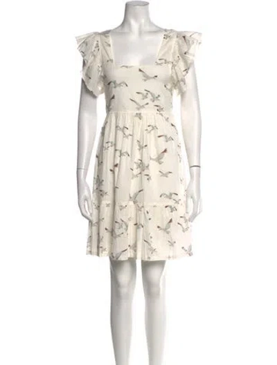 Pre-owned Pink Chicken Printed Mini Dress W/ Tags In Neutrals