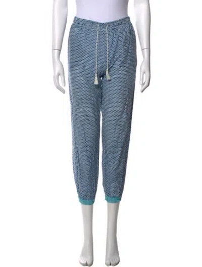 Pre-owned Pink Chicken Printed Straight Leg Pants In Blue