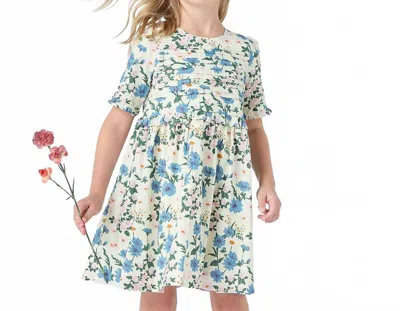 Pink Chicken Kids' Raquel Mini Dress In Melon Daisy Floral In White