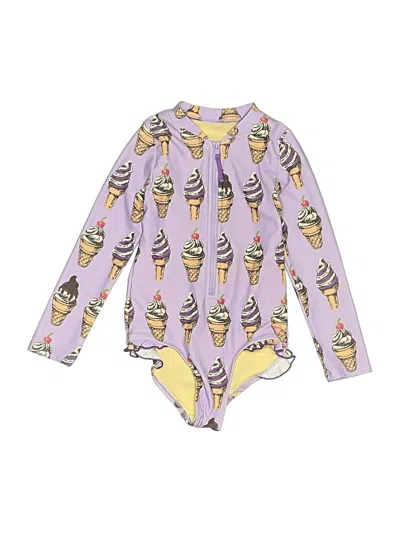 Pre-owned Pink Chicken Kids' Rash Guard In Purple