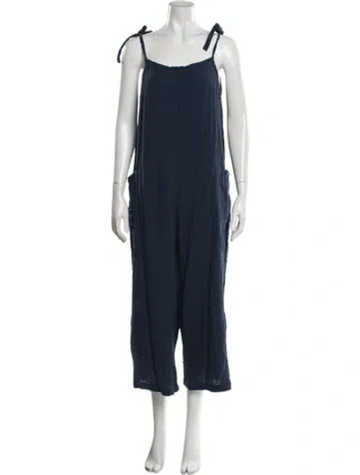 Pre-owned Pink Chicken Scoop Neck Jumpsuit In Blue