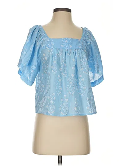 Pre-owned Pink Chicken Short Sleeve Blouse In Blue