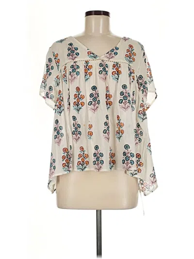 Pre-owned Pink Chicken Short Sleeve Blouse In Ivory
